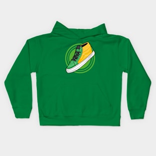 Green Yellow Sneaker Kids Hoodie